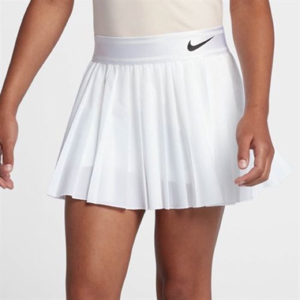 Nike Court Victory Girls' Tennis Skirt pleated  Size Medium  WHITE